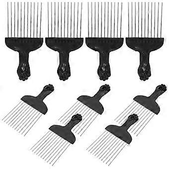 Metal Hair Pick Comb for Curl Hair Styling 2Pcs Wide Tooth Comb for Wigs
