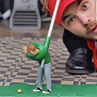 Mini Indoor Golf Game Set with Golfer Figure,Interchangeable Club Heads,Putting Green and Tee Box for Office and Home Play_zyap