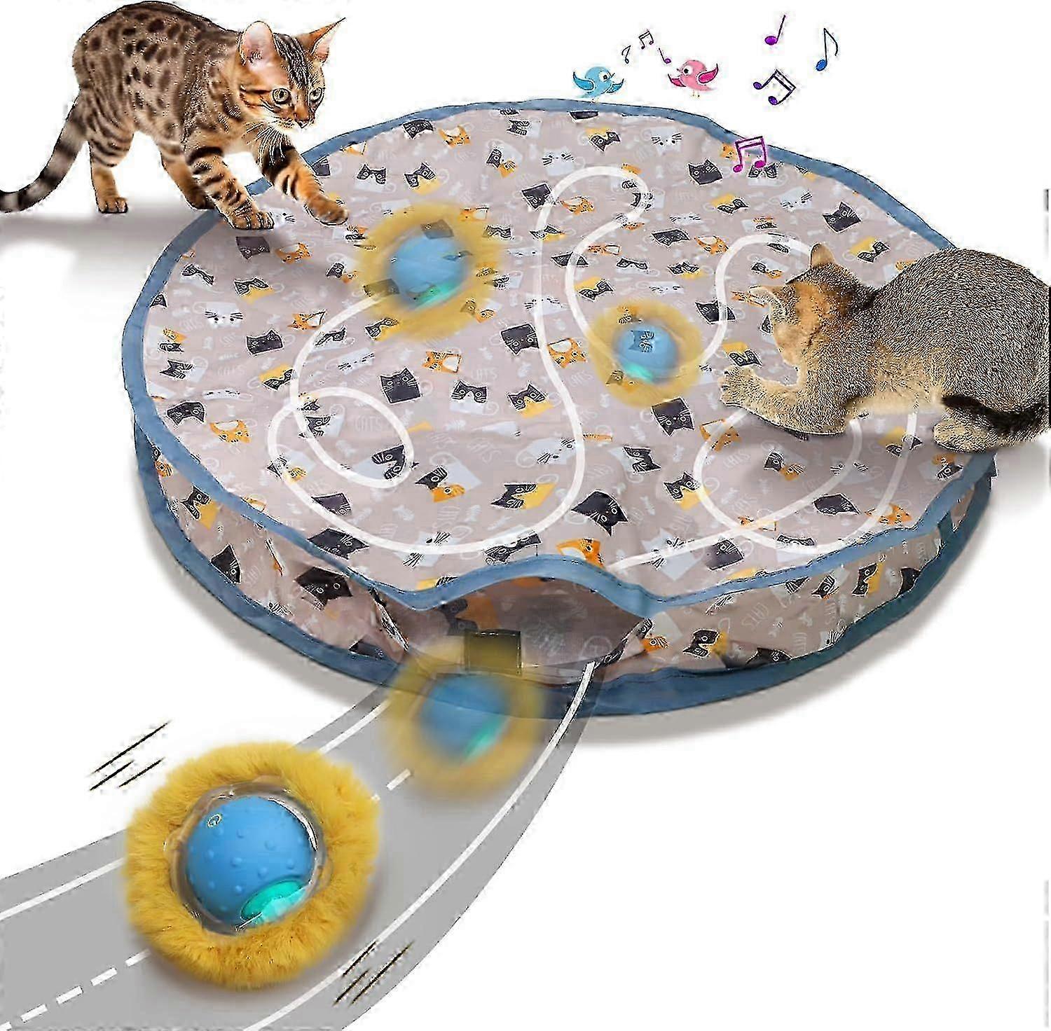 LED Chirping Interactive Cat Ball Pouch