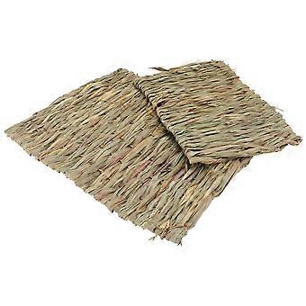 Straw Woven Sleeping Pads for Rabbits and Hamsters 2Pcs Mats