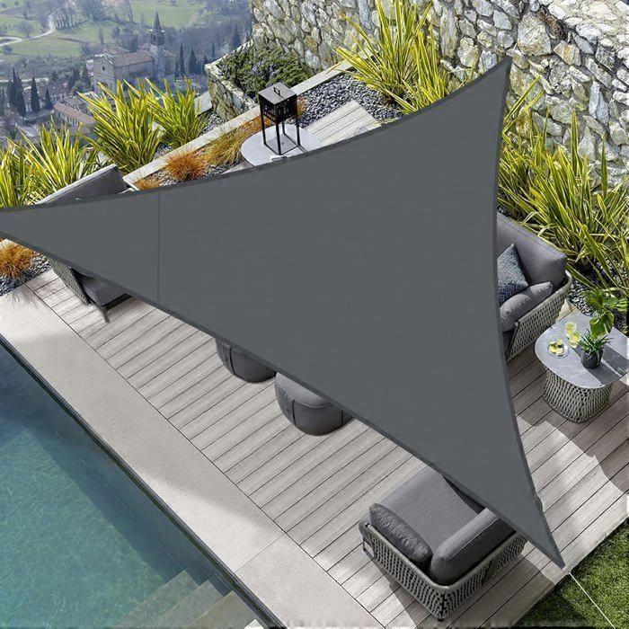 Triangular shade sail 6*6*6M - Waterproof UV-resistant polyester, Anthracite