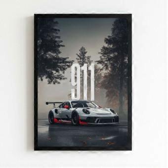Silver Porsche 911 GT3 Racing Sports Car jigsaw puzzle SIO606