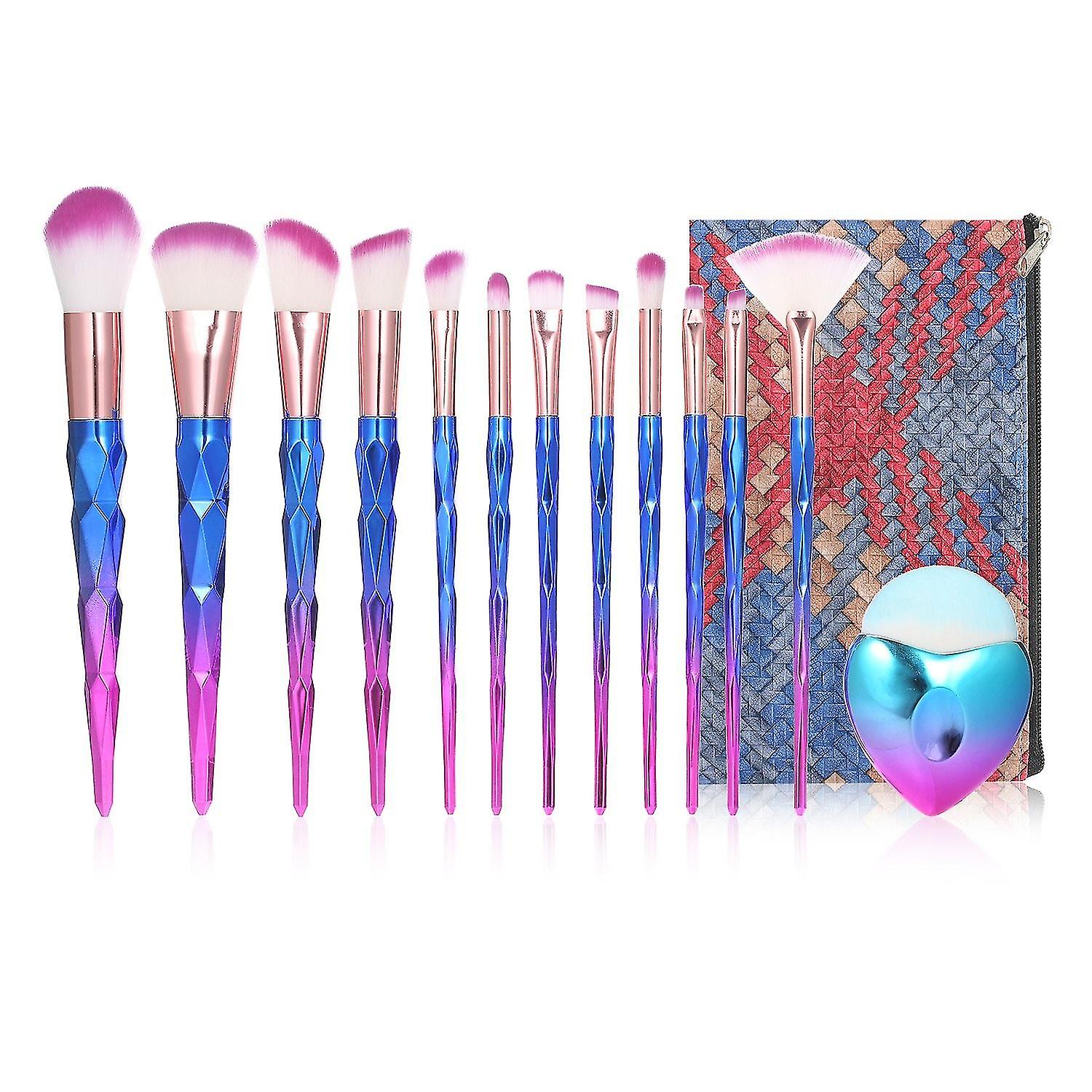 13pcs Makeup Brushes Set With Bag Synthetic Foundation Eye Brushes