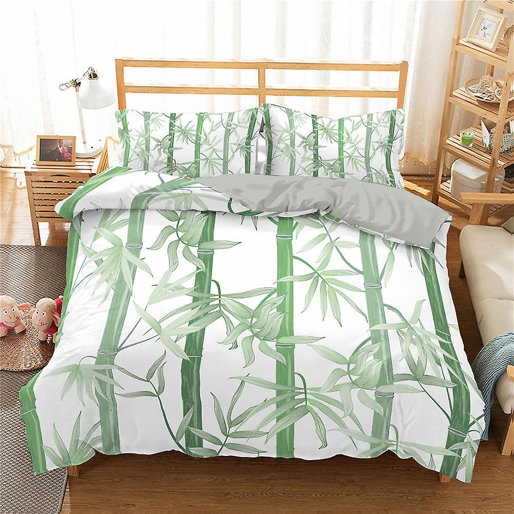 Plant Bamboo Duvet Cover King/queen Size Green Bamboo Leaf Branch ...