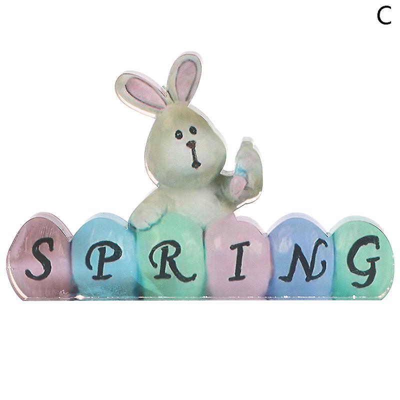 1pc Easter Spring Bunny Tabletop Ornament Resin Miniature Cute Bunny Figurines