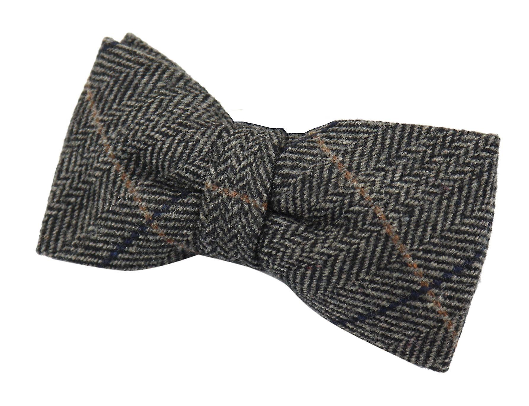 Mens Herringbone Tweed Bow Tie Check