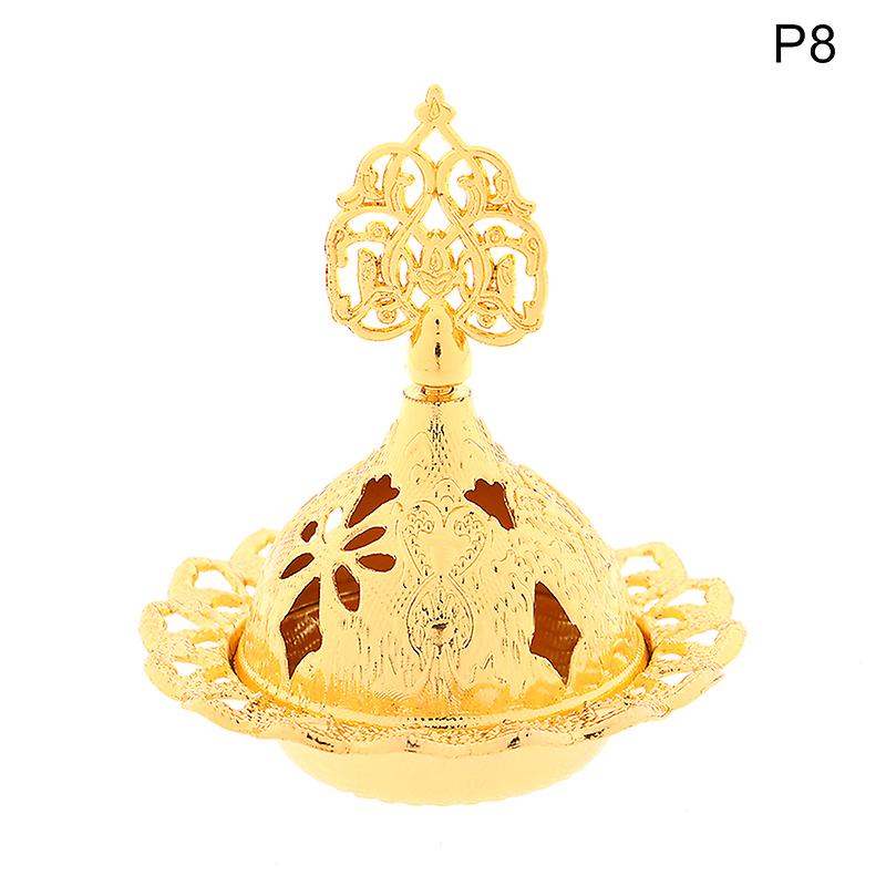 1pc Eid Mubarak Incense Burner Mini Portable Golden Tower Aromatherapy Burner