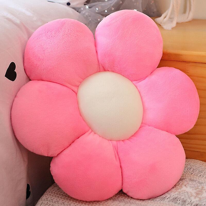 Cute Flower Floor Pillow Indie Decoration Cushion Pillow for Girls Plush Toys for Children Reading Corner Watching TV (Pink, 30cm)