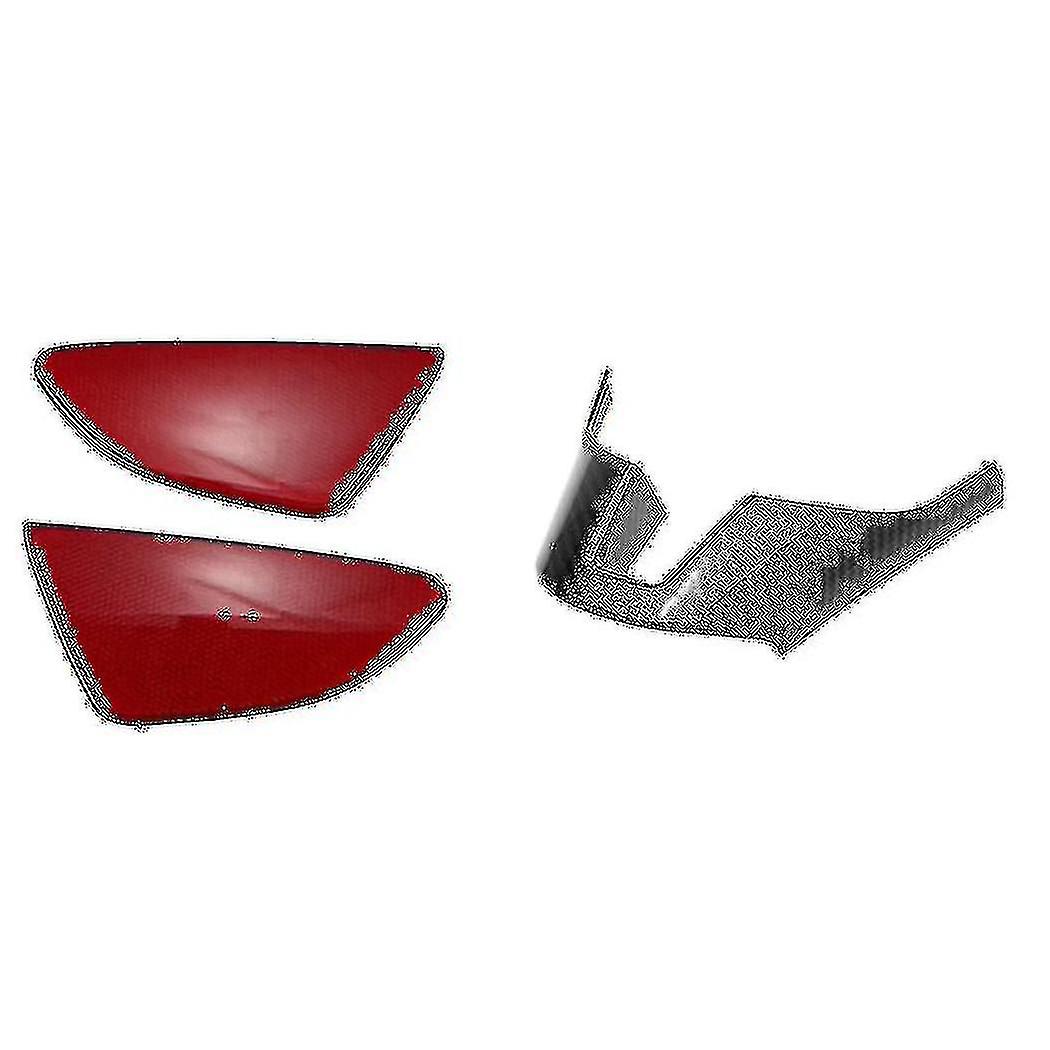 1 Pair Car Styling Rear Tail Fog Light Lamp Reflector Panel Set & 1 Pcs Carbon Fiber Wheel Frame Pa