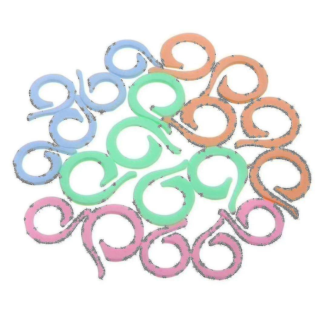 20pcs Colorful Crochet Locking Marker Knitting Ring Maker Holder Set