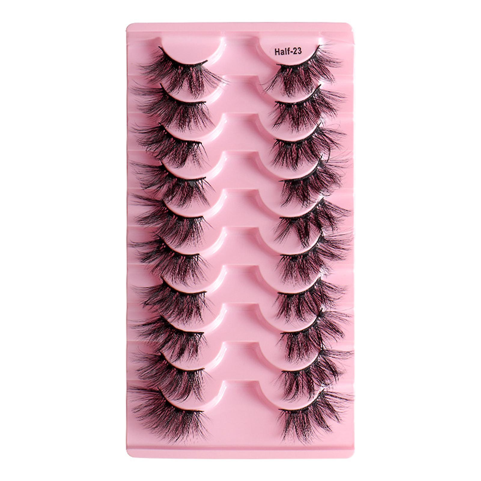 10 Pairs 8d False Half Eyelashes Long Dramatic Thick Soft Light Lashes