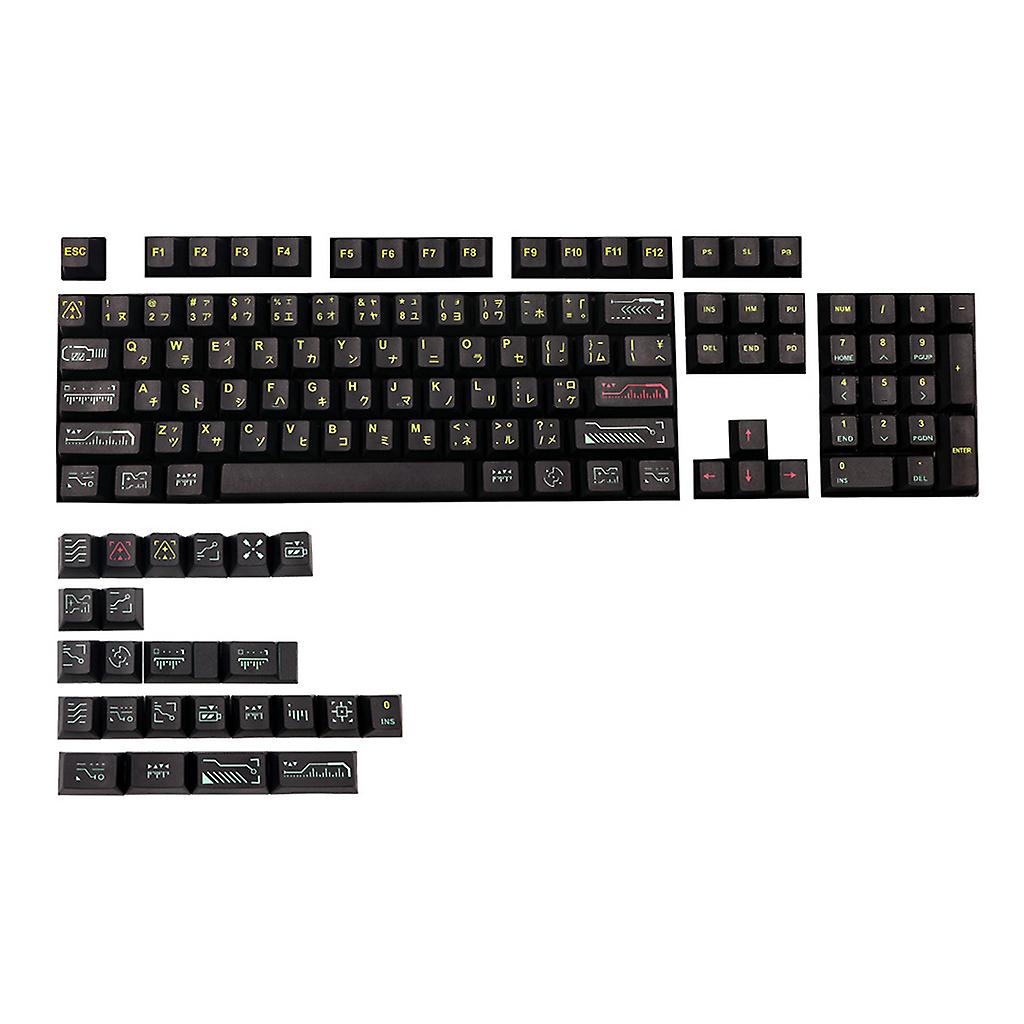 PBT Dye Sublimation Upgrade128 Keycap Set Cherry Profile 1.75U 2U Shift 6.25U
