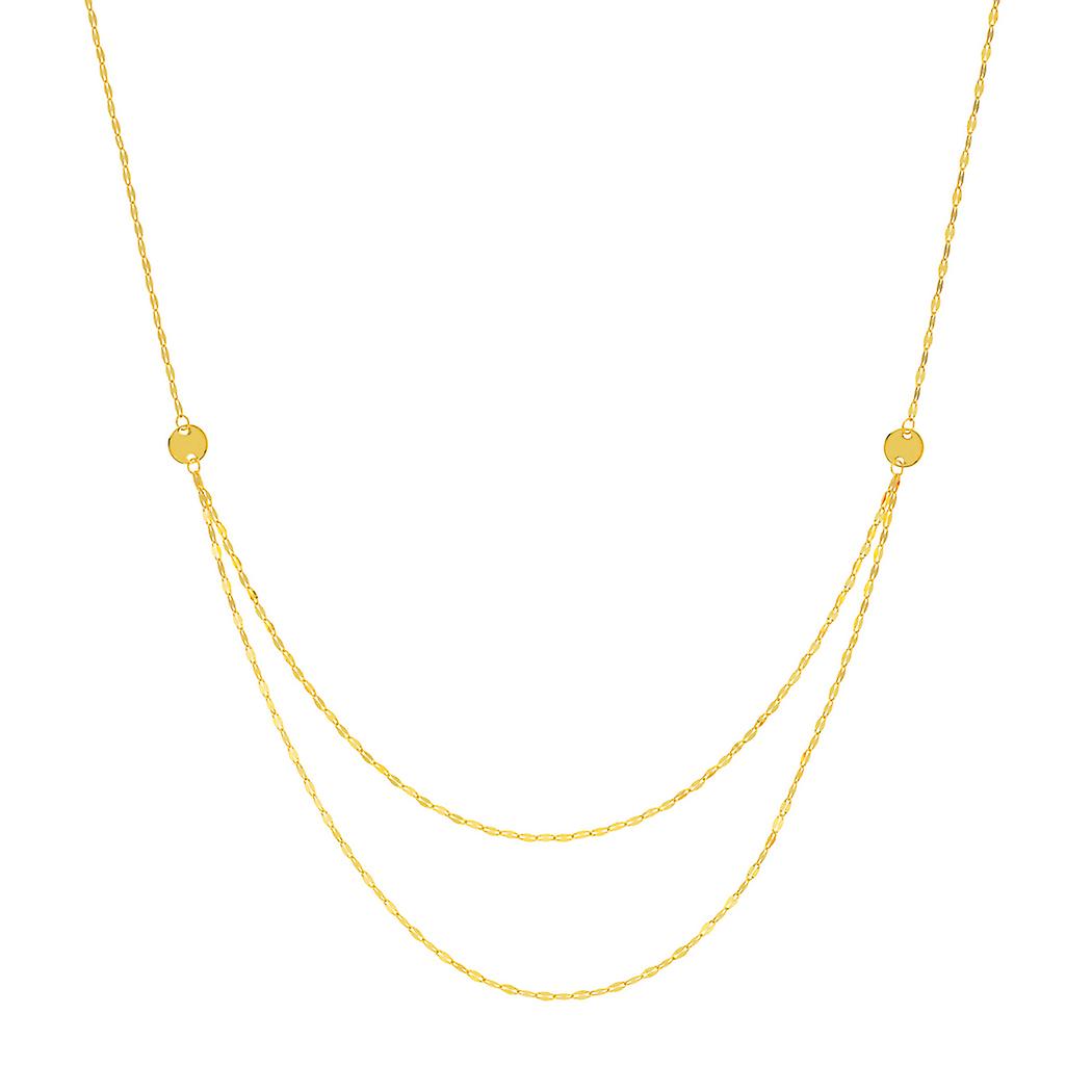 Colar estilo babador em ouro amarelo maciço 14k com design linear e acabamento martelado gradual, 45 cm (18 polegadas), para mulheres.