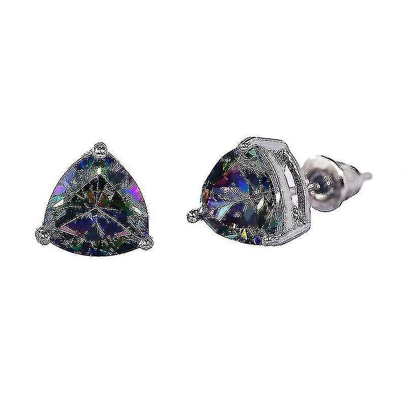 Minimalist Triangular Cubic Zirconia Stud Earrings For Women