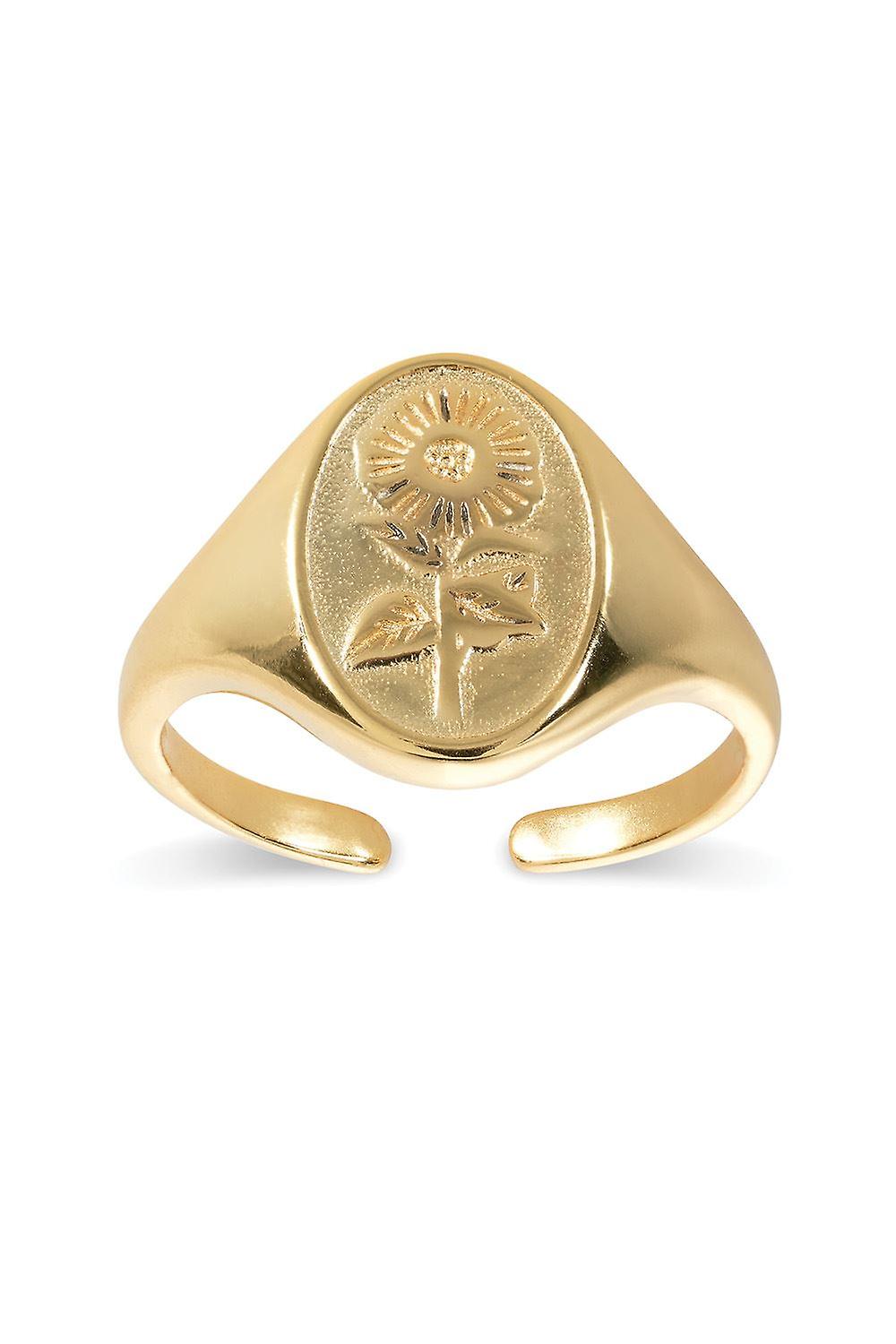 14K Gold Sunflower Ring