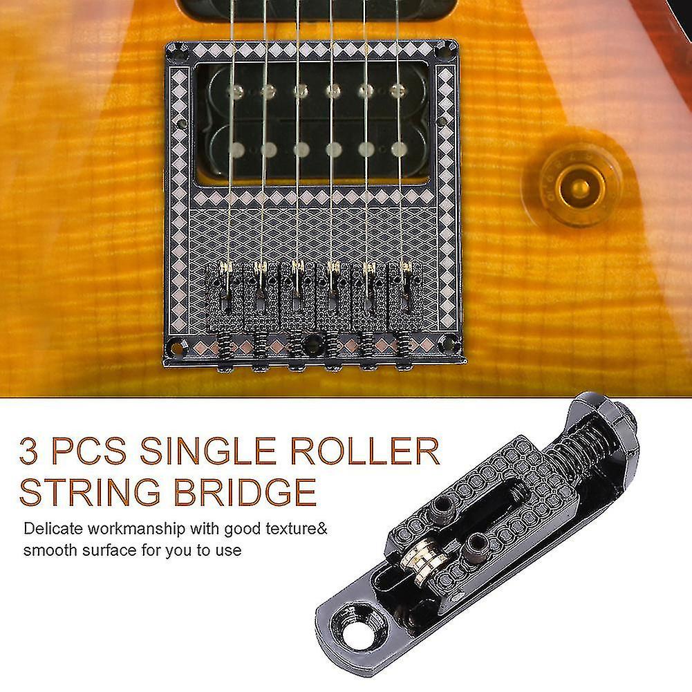 3 PCS Single Roller String Bridge 3cm for Guitar Musical Instrument Accessory