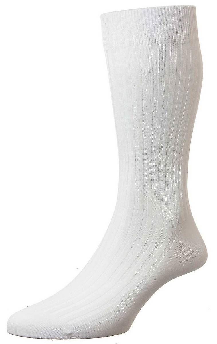 Pantherella Danvers Rib Cotton Lisle Socks - White