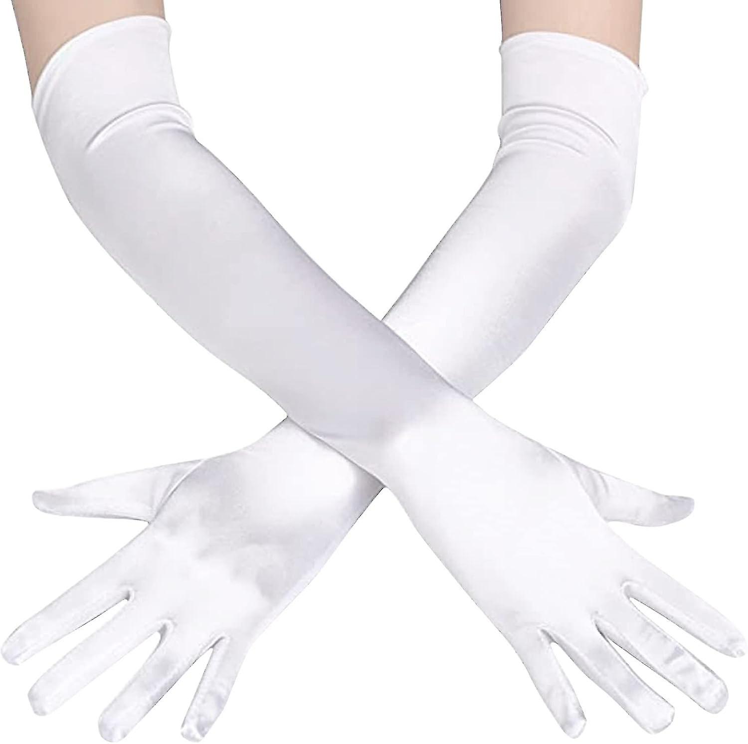 1 Paar Lange Ellbogen Satin Handschuhe Lange Abendhandschuhe Kostm Seide  Handschuhe Damen Opernhandschuhe Satin Hochzeit Handschuhe Party Handschuhe  Wei Rot Flapper Glo | Fruugo DE
