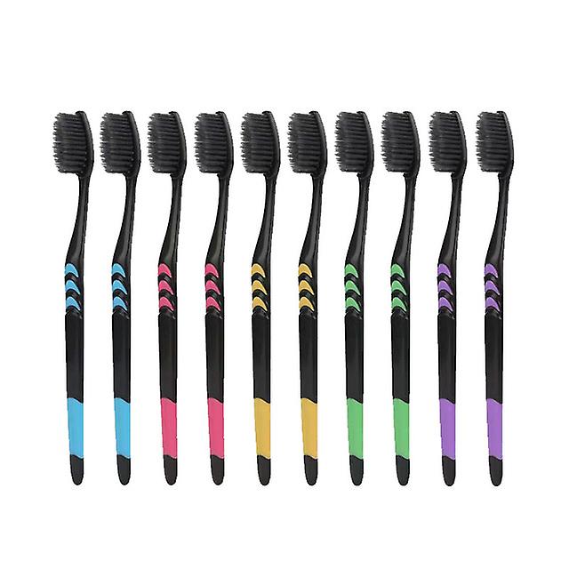 MULTI 1 The Card 10 Pack10pcs Toothbrush Soft Bristle Adult Bamboo Charcoal Household Fine Wool Antibacterial Men and Wo