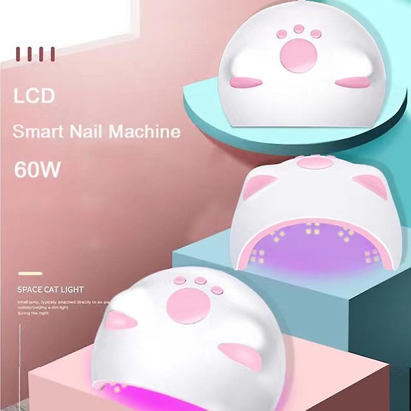 Nail Lamp with 3 Timer Setting Automatic Sensor LCD Display USB Cat Shaped Nail Dryer 60W 