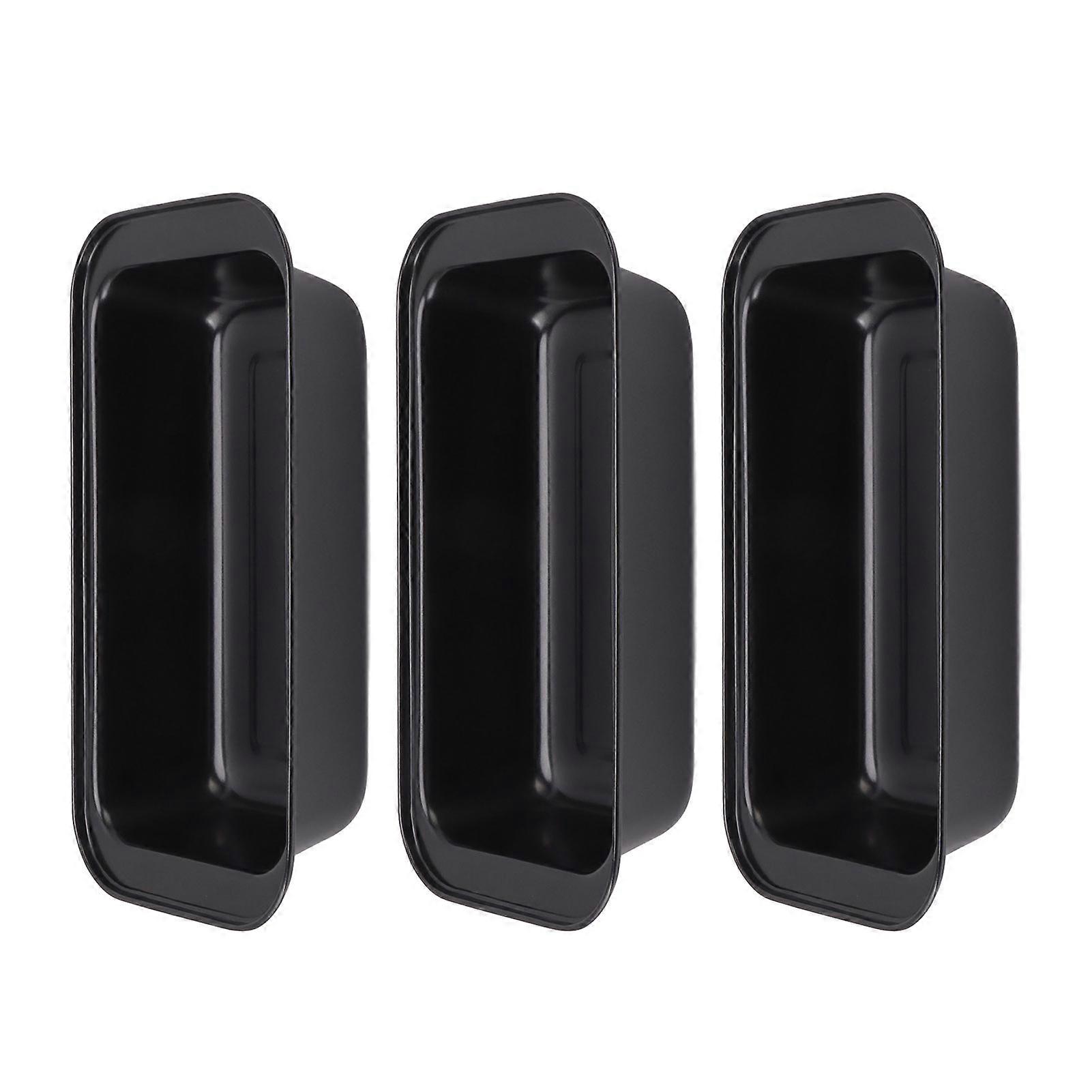 3PCS Loaf Bread Mould Box Set, Carbon Steel Coating Baguette Tray Non Stick Rectangular French Baking Tin for Cakes Breads Loaves