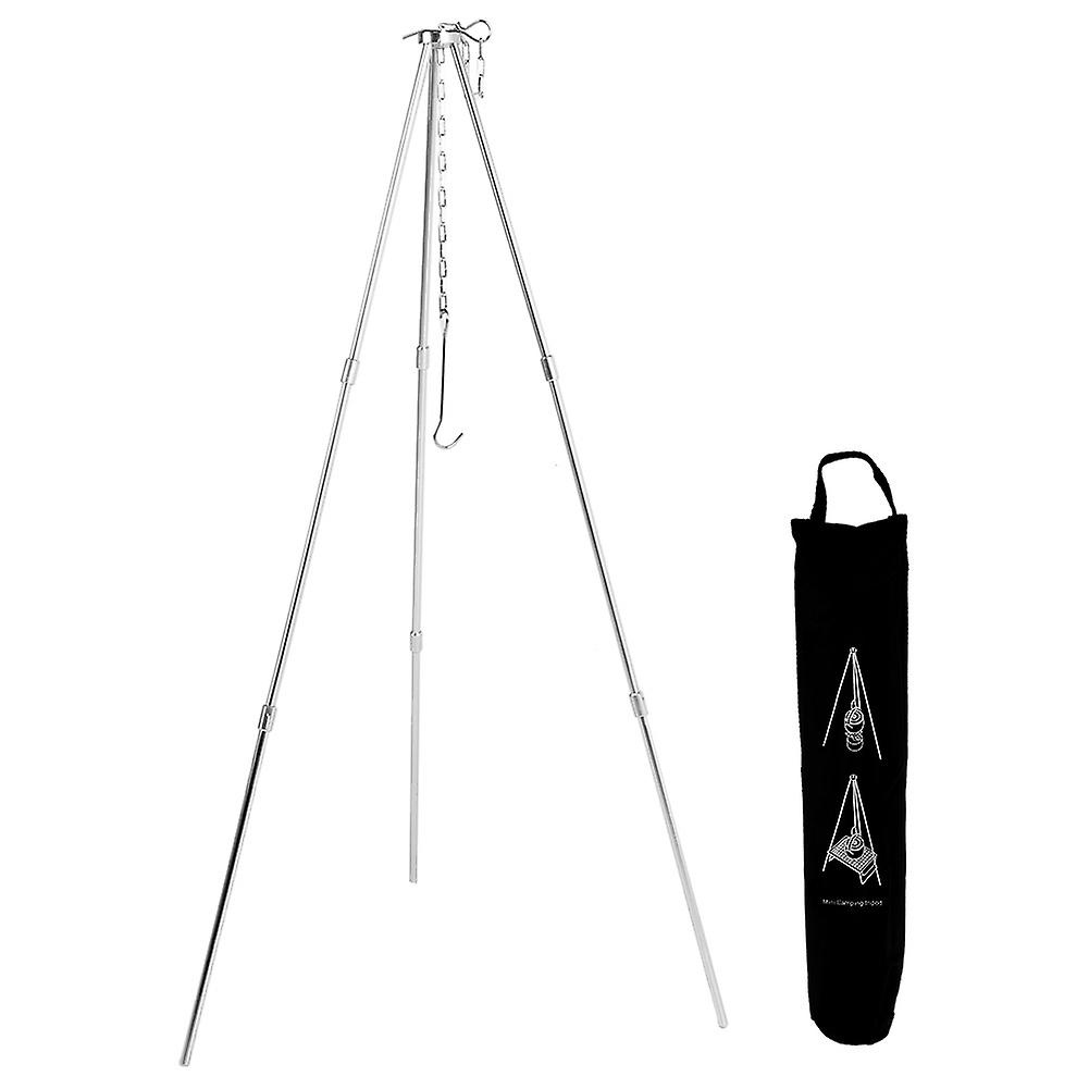 Portable Outdoor Cooking Tripod with Adjustable Hanging Chain, Hanging Grill Rack for Pot, Cookware Accessory
