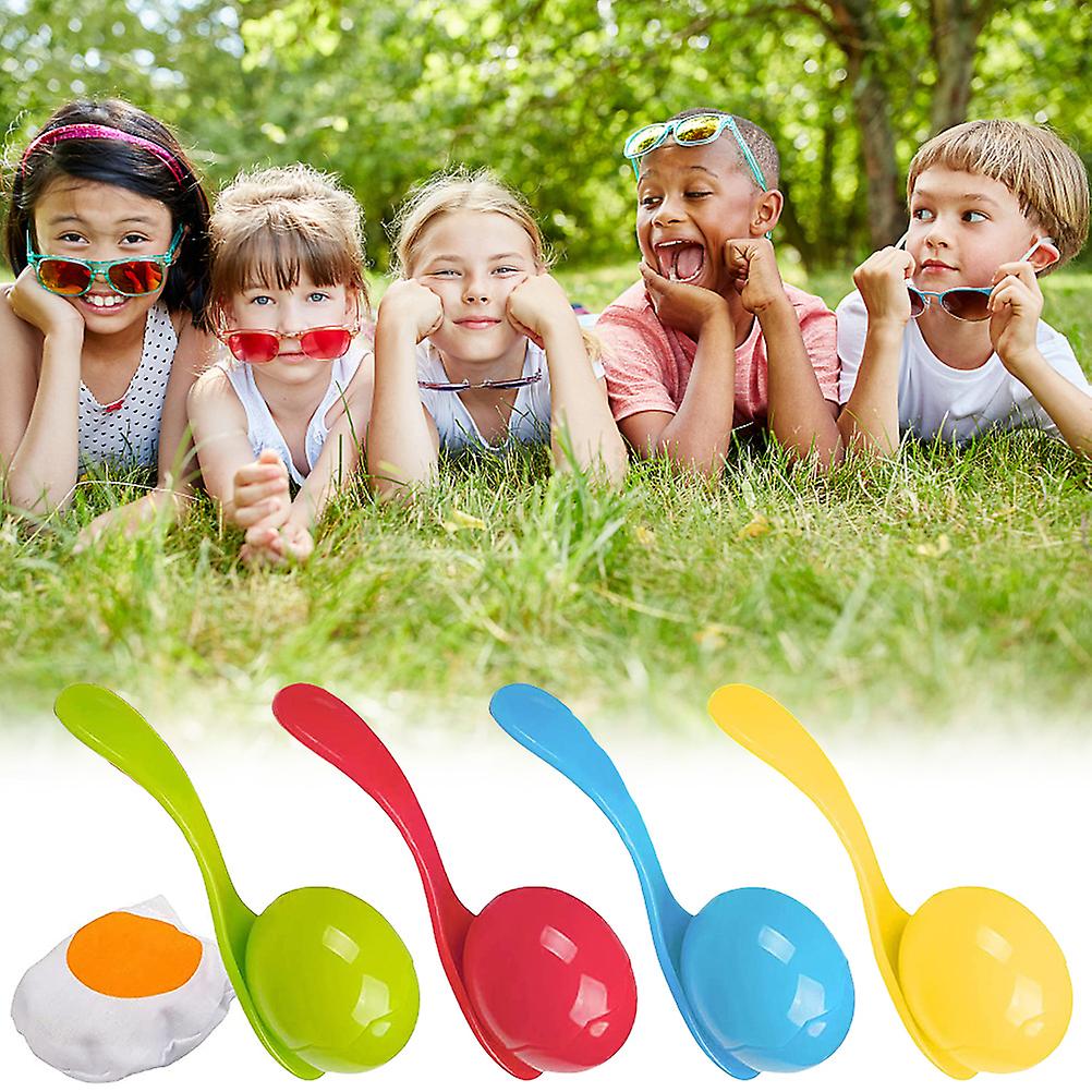 Eggs and Spoon Race Game Toy Set for Kids Outdoor Eggs and Spoon Race Game with Yolk Eggs Spoon Race Game Toy
