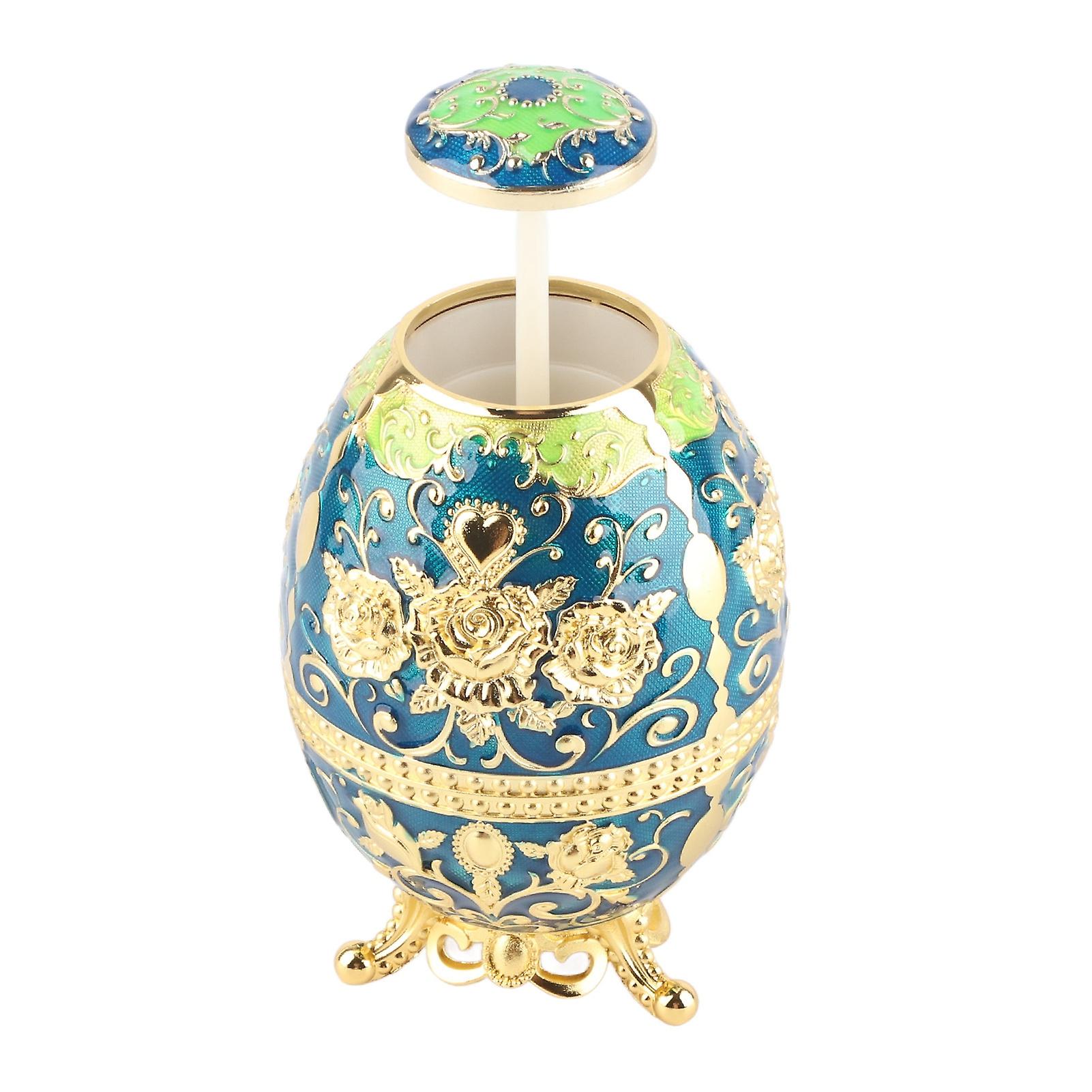 Metal Tin Alloy Toothpick Holder Flower Pattern Hand Press Toothpick Dispenser (Pattern #2)