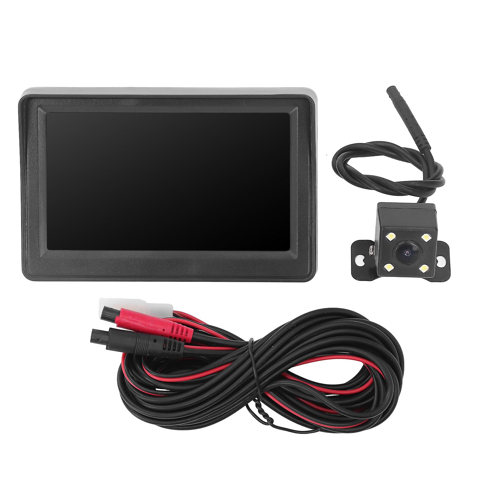 4.3 inch Backup Camera, Rear View Parking System, Waterproof Night Vision for RV, Trailer, Truck, Pickup, 4 LED Camera