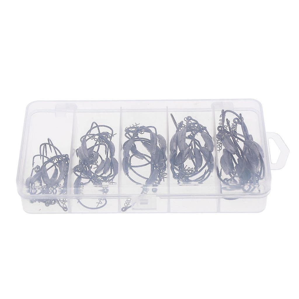 50pcs Weighted Superline Spring Hook & Twistlock Lead Head Jig Fishing Hooks
