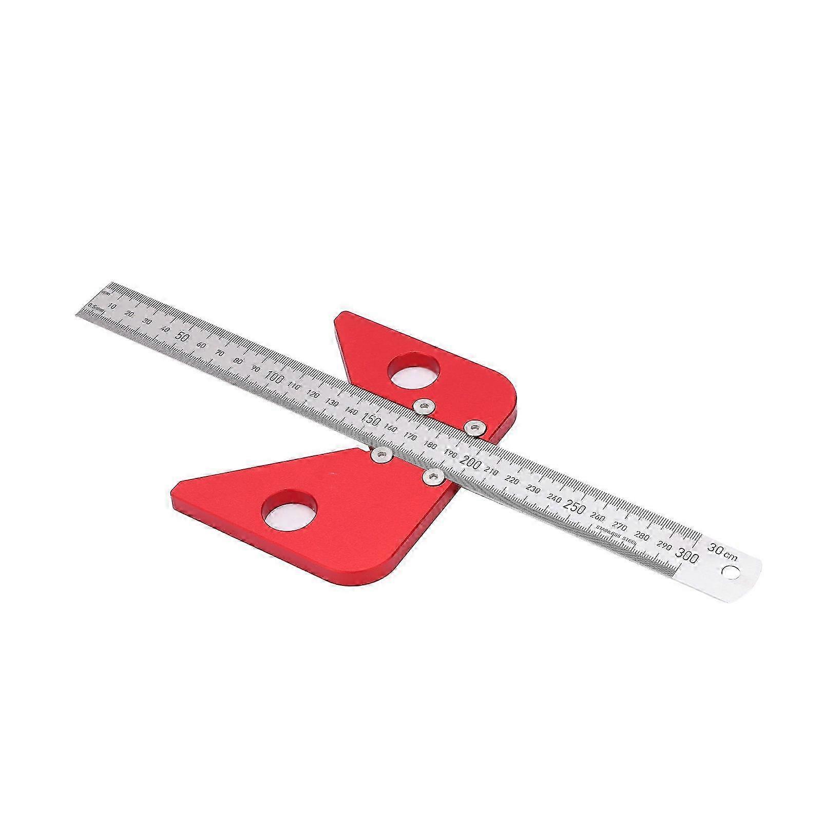 Center Scribe Gauge 45 90 Degree Finder Measuring Tool Carpenter Woodworking Ruler Red