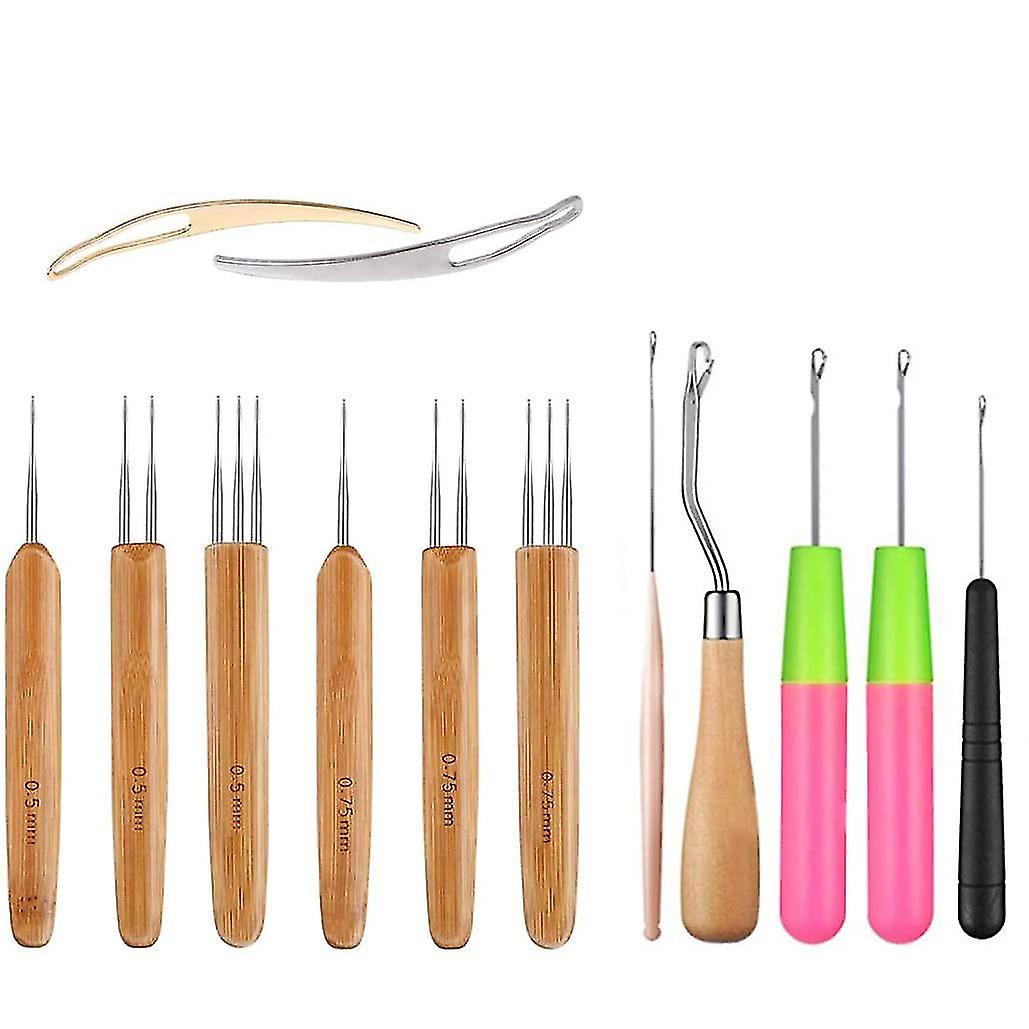 Dreadlock Häkelnadeln - Dread Lock Tool Set,Riegel Haken Häkelnadel Set für Zopfhaare,Teppich M-yu
