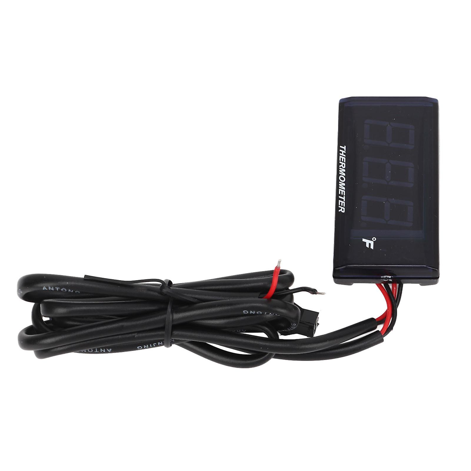 Water Temp Gauge 32-248℉ LCD Backlit 57x29x13mm Red Motorcycle