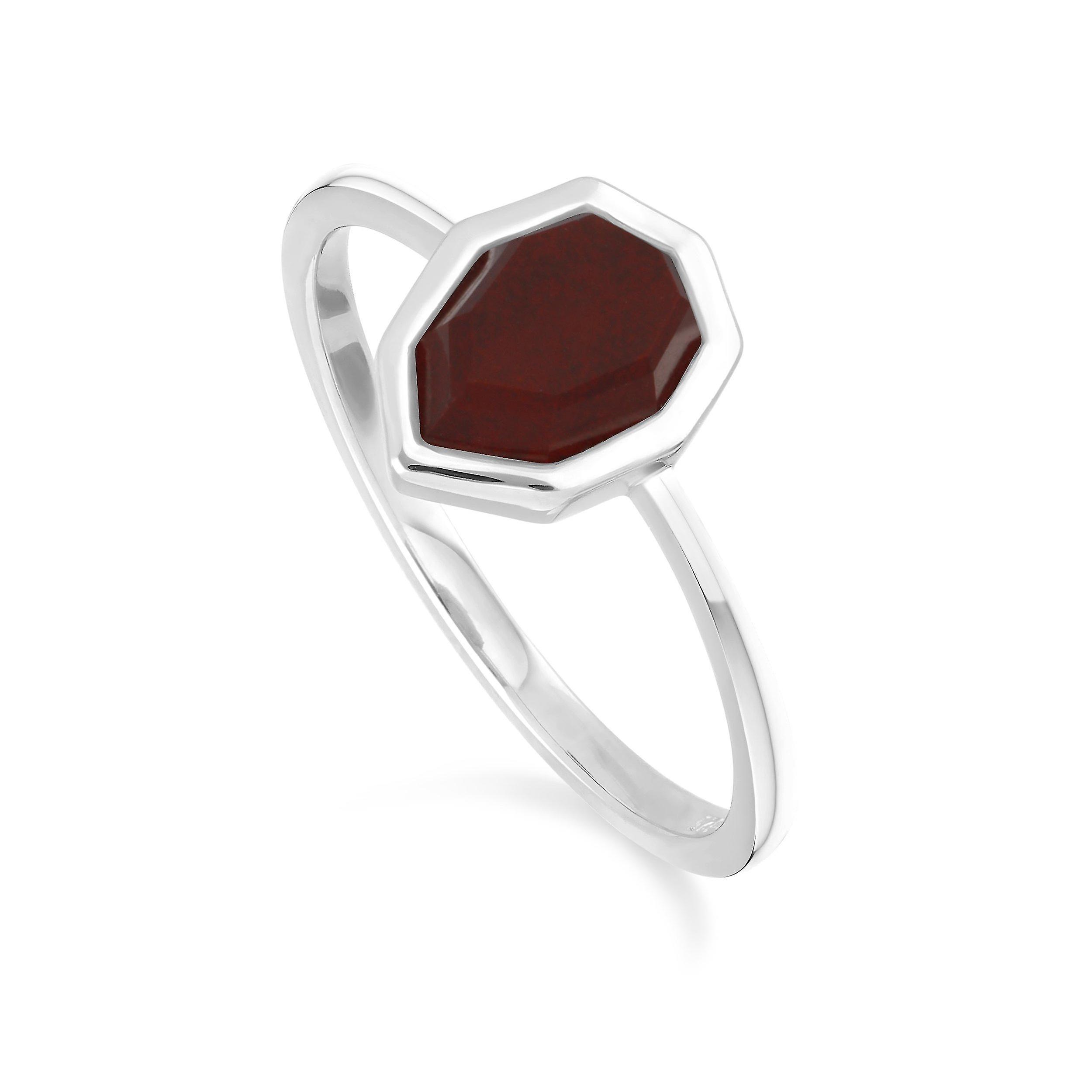 Irregular B Gem Red Jasper Ring in 925 Sterling Silver 271R025602925