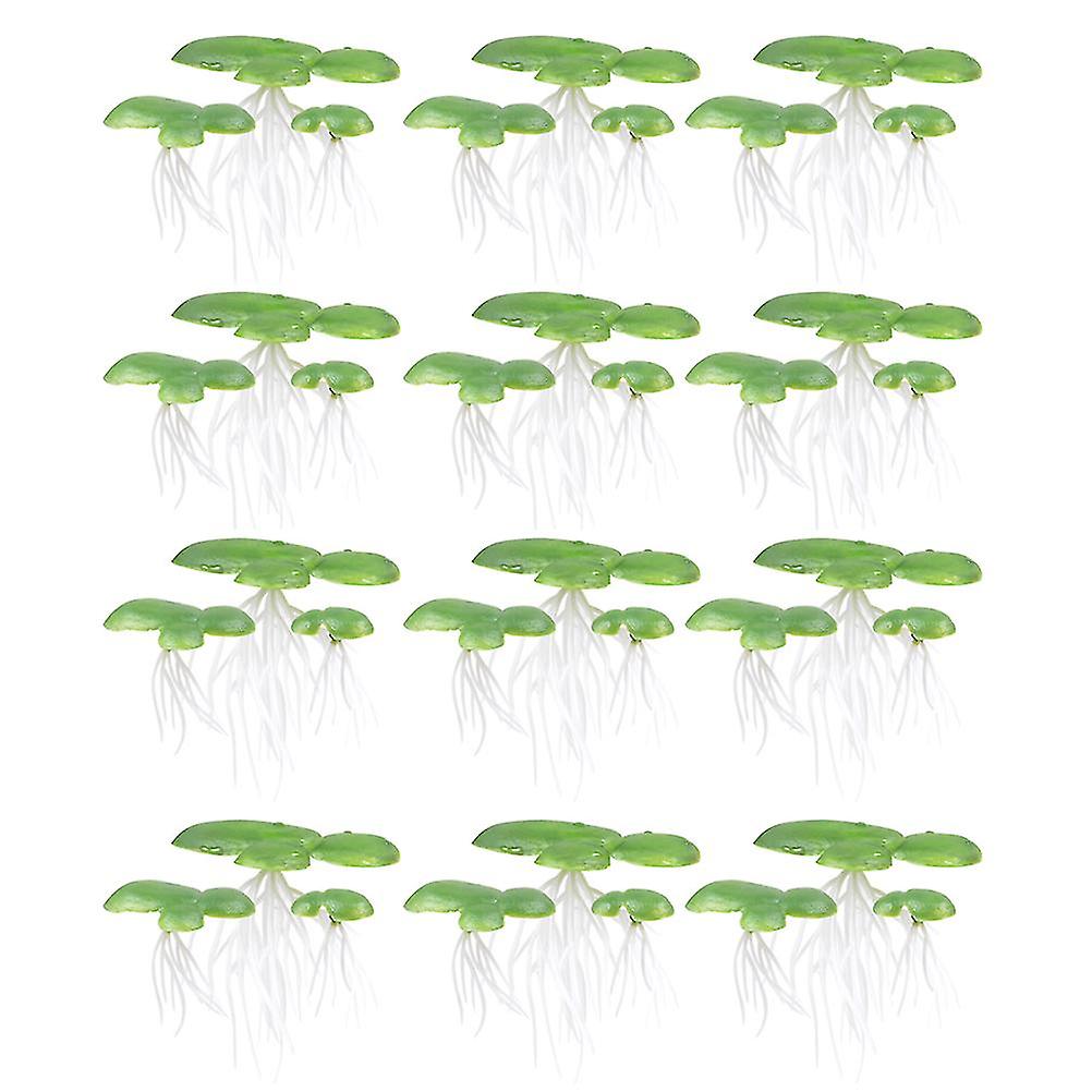 2 pakkausta/36kpl simuloitua duckweed-kasvia sisustus muovinen juurtunut vesikasvi (vihreä)