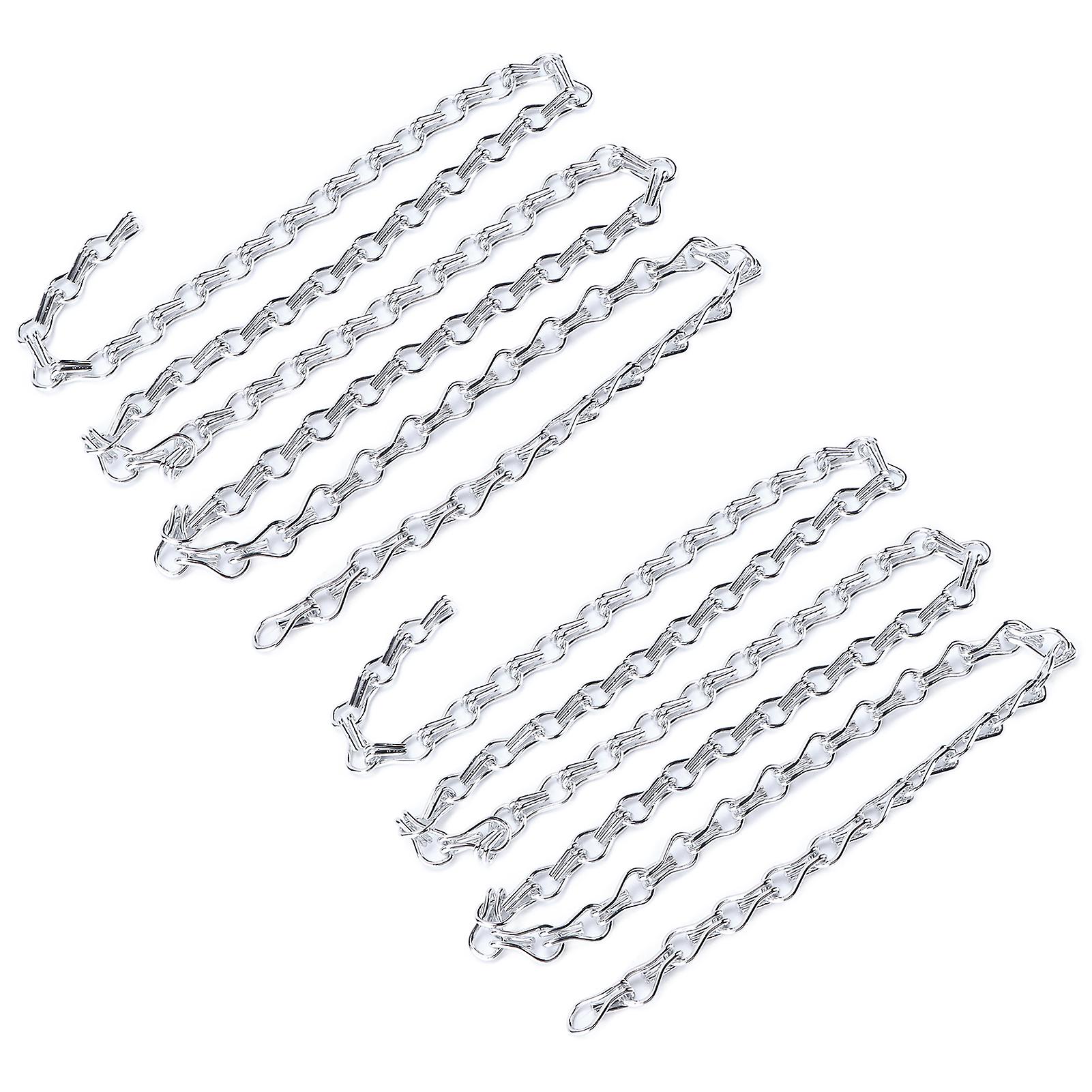 2Pcs 1m Silver Aluminium Hanging Chain Rustproof for DIY Light Fixture