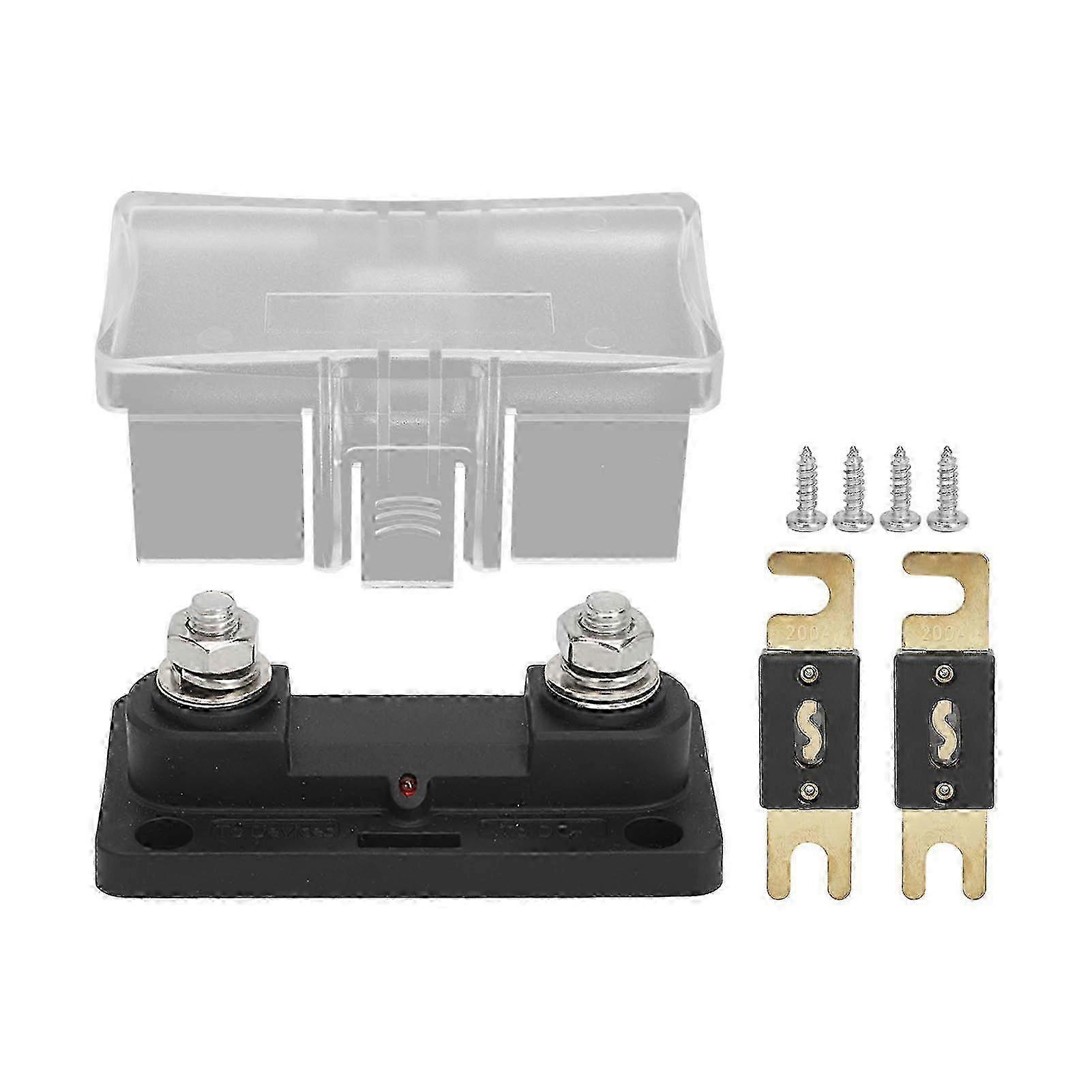 ANL Fuse Holder with LED Indicator Automotive RV Marine Use Durable Design High Current Protection Easy Installation Includes 2 x 200A Fuse for Maximu