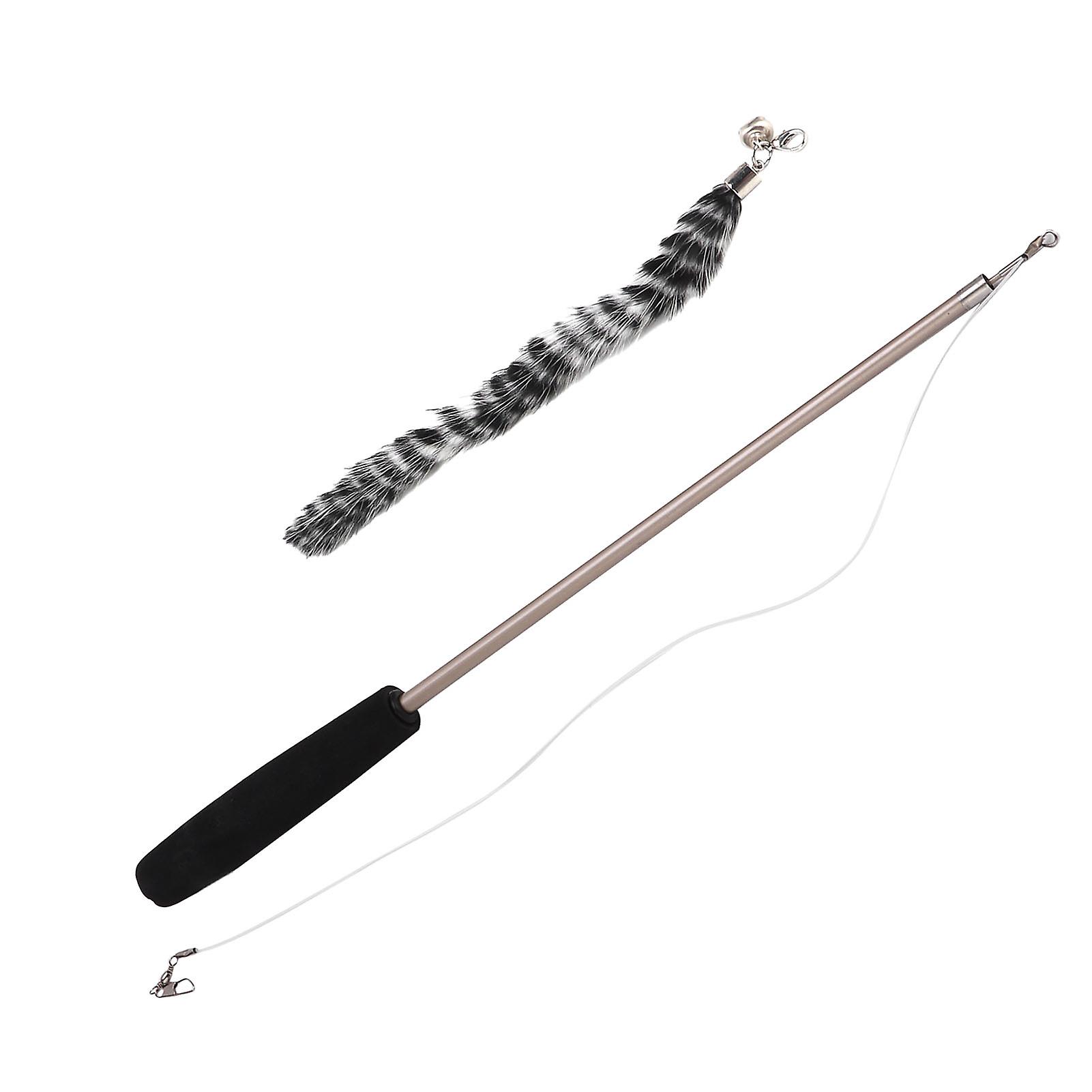 Cat Teaser ThreeSection Telescopic Cat Teaser Wand Retractable Kitten Teaser Stick with Feather