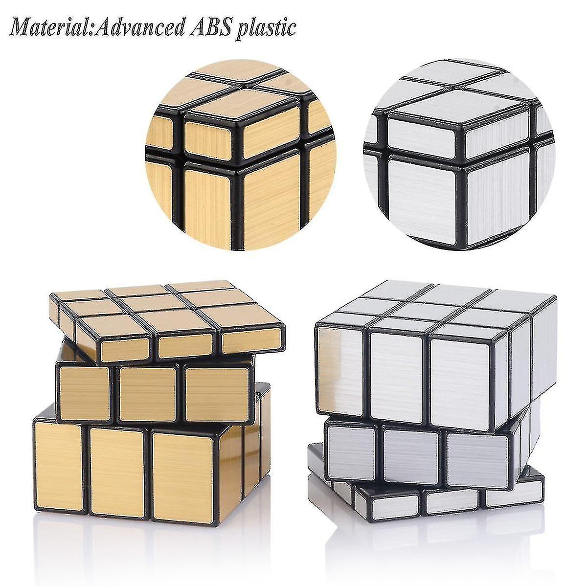 2pcs Mirror Cube, Mirror Blocks 3x3x3 Mirror Speed Cube Set Bundle Mirrored Cube Pack Puzzle Toys