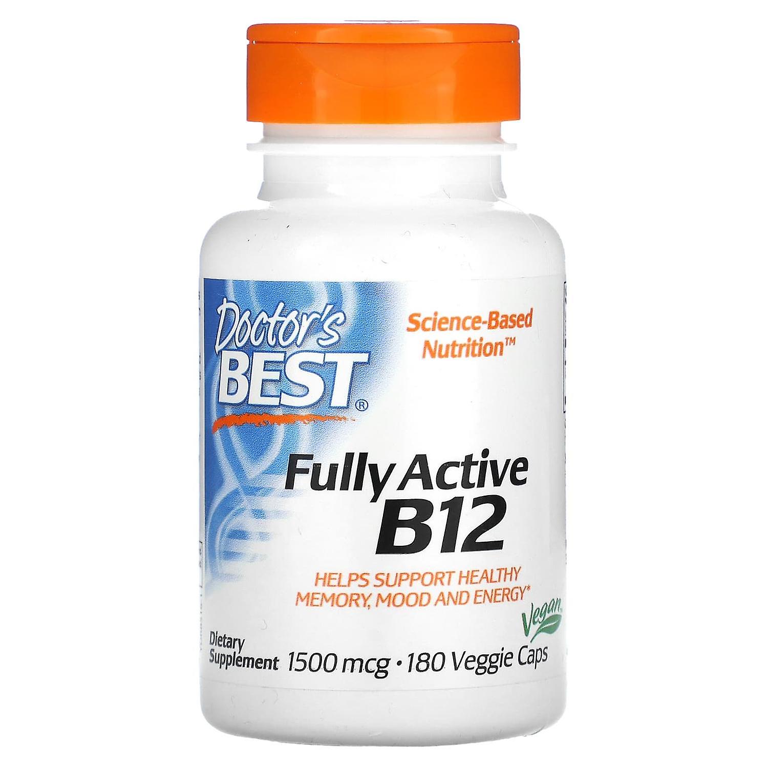 Doctor's Best, Fully Active B12, 1,500 mcg, 180 Veggie Caps