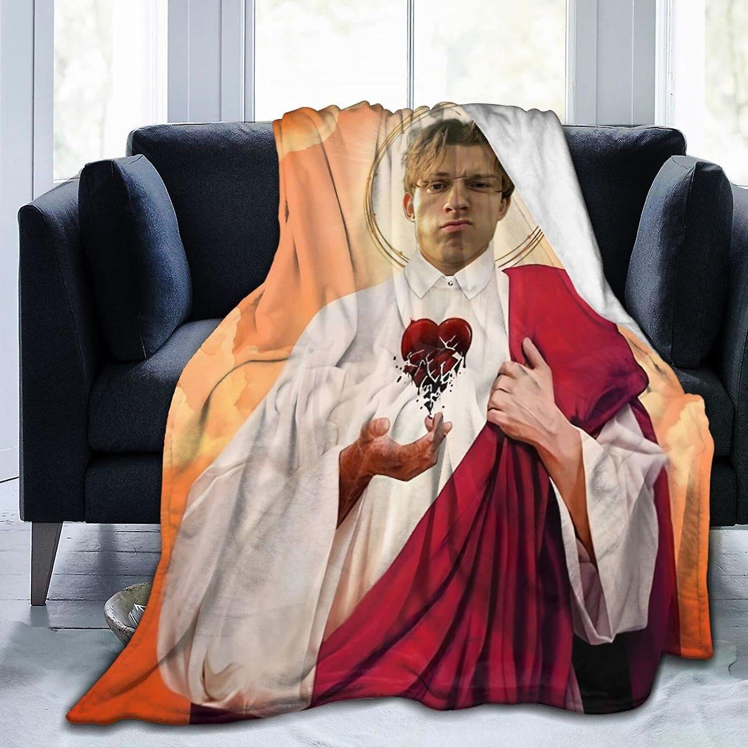 WT131 Tom Holland Throw Blanket Super Soft Comfy Flannel Blanket Plush Blanket for Couch Bed Sofa