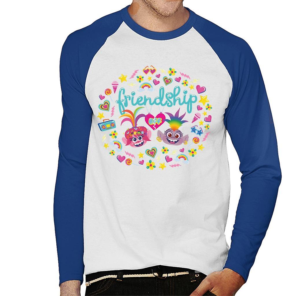 Trolls Poppy And Queen Barb Friendship Men's Baseball Long Sleeved T-Shirt