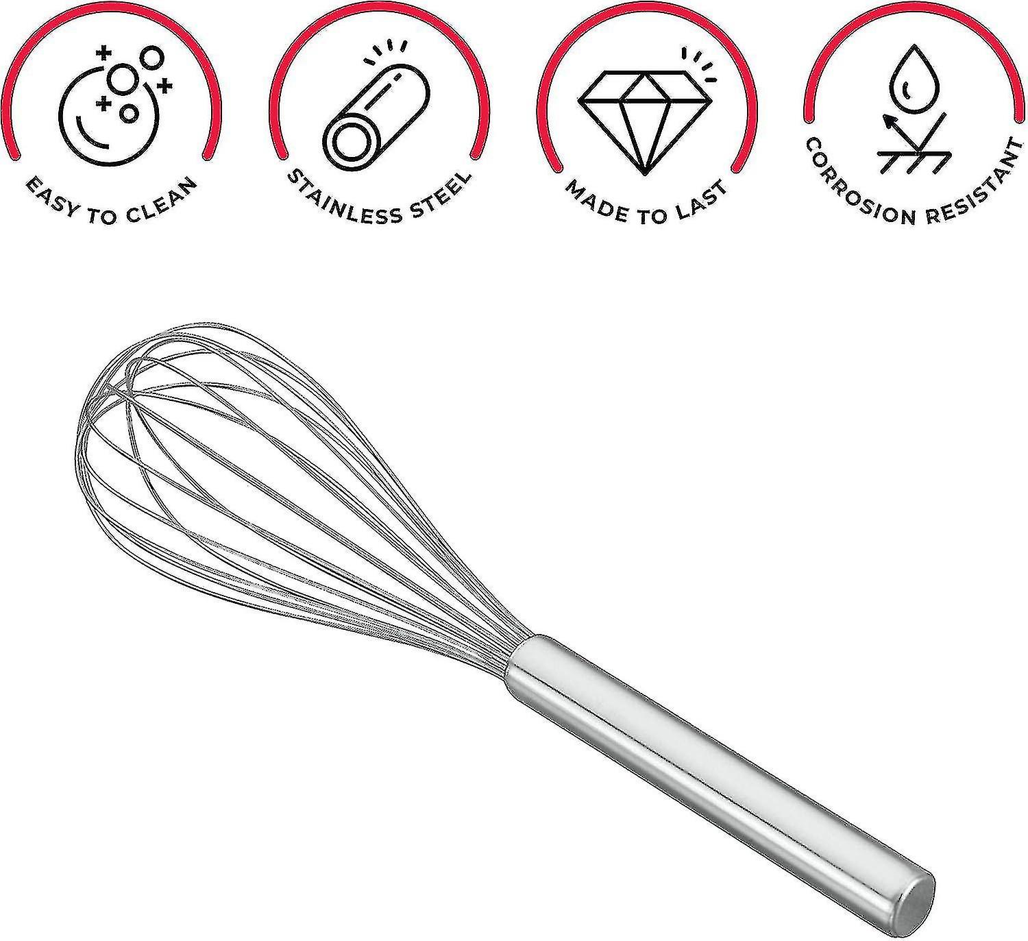 Heavy Duty Stainless Steel Whisk, 30 Cm, Silver