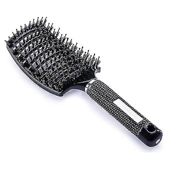 Boar Bristle Brush-best At Detangling Thick Hair Vented For Faster Drying Boar Bristles For Hair Oil Distribution (purple)