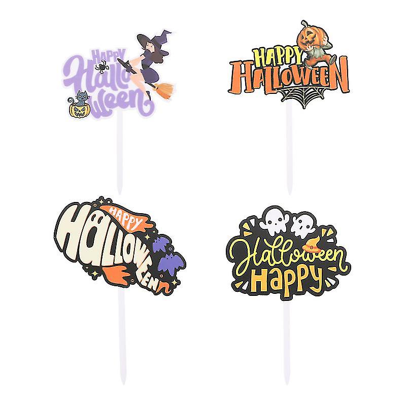 4pcs Halloween Cake Toppers For Halloween Decorations