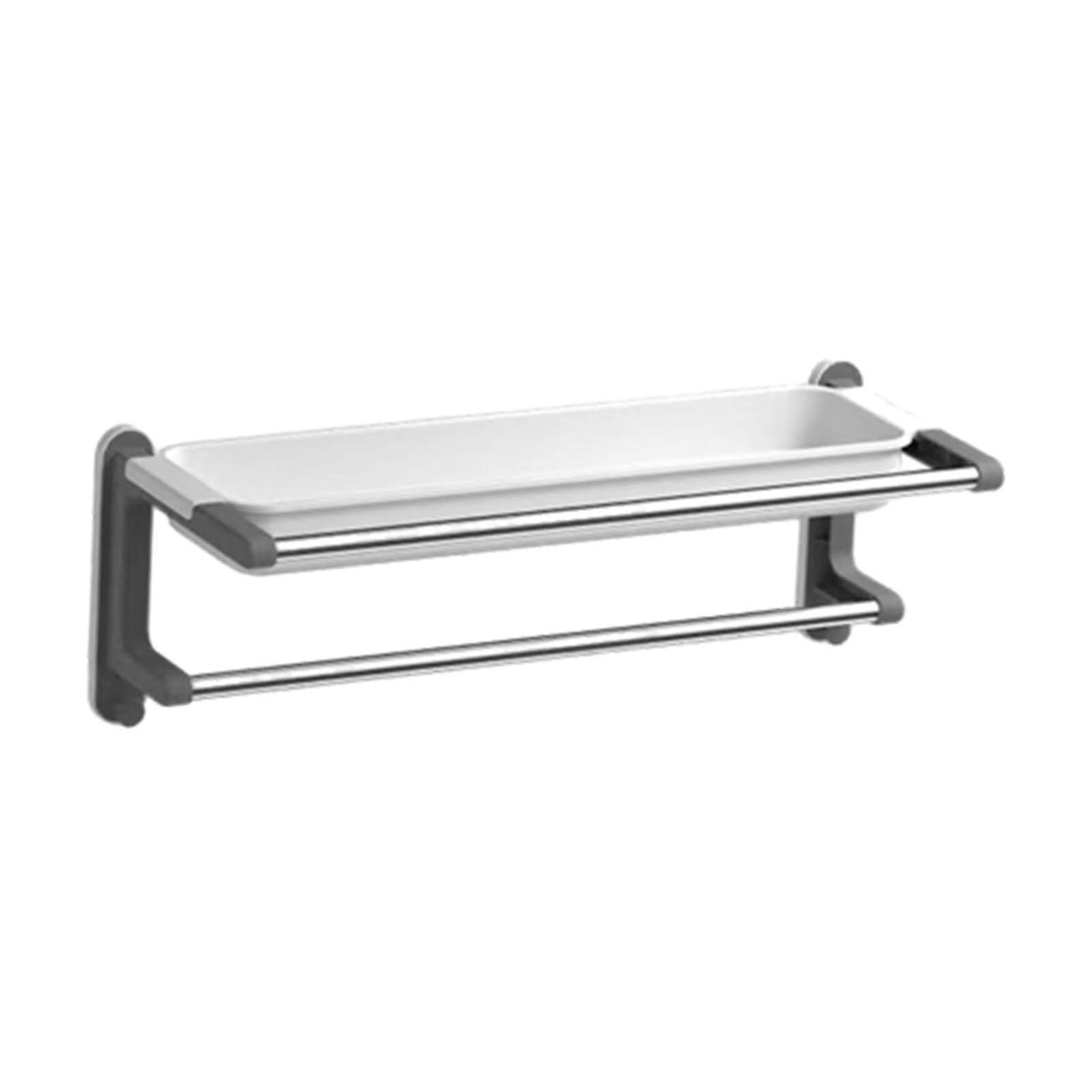 Bathroom Shelf Smooth Surface Space Saving Towel Shelf for Hotel Home Office White