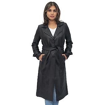 Infinity Leather Trench Classico In Pelle Nera – Cappotto Lungo Donna In Vera Nappa - 4