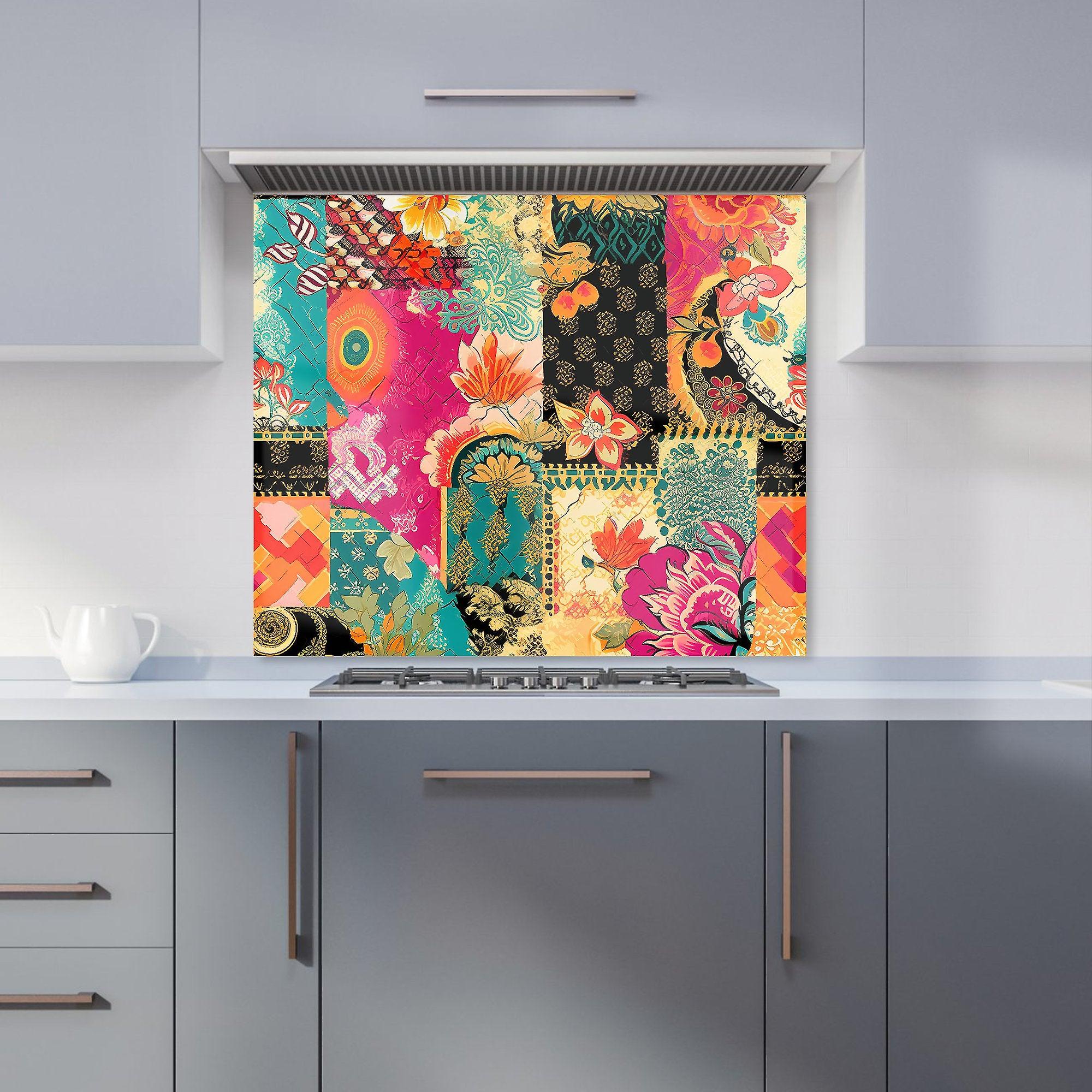 Patchwork Mixed Textiles Kitchen Splashback