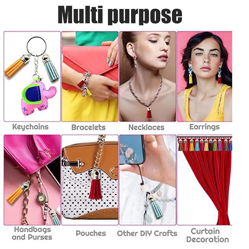 Acrylic Keychain Blanks Keychain Tassels Set Round Acrylic Keychain Blanks and Keychain Tassels Pendant Keyring for DIY Key Rings Projects and Crafts