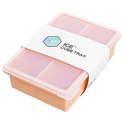 8Grids Orange 8 Grids Silicone Ice Cube Tray Tool With Lid Az14346